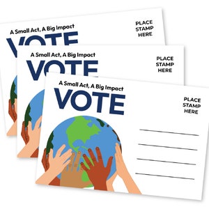 Postkarten für Wähler Unbeschichteter Wischfreier, leerer Rücken Politisch USA Wähler-Postkarten-Set Globus Erde Frieden Wahlkarten Patriotisch