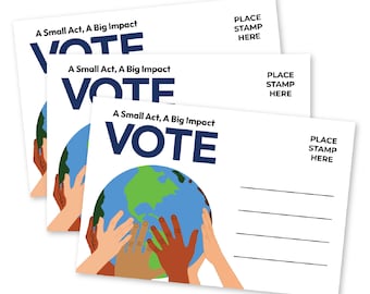 Postales para votantes, sin recubrimiento, sin manchas, con reverso en blanco, políticas, para votantes de Estados Unidos, juego de postales, globo terráqueo, paz, tarjetas electorales, patrióticas