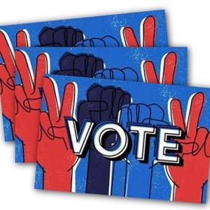 Cartoline per uscire e votare Cartoline degli Stati Uniti non patinate Imposta carte elettorali per le elezioni