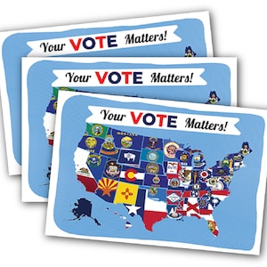 Postkarten an die Wähler Ihre Stimme ist wichtig USA Wählerpostkartenset Wahlkarten Patrotischer unbeschichteter Karton Wischfrei Schreiben