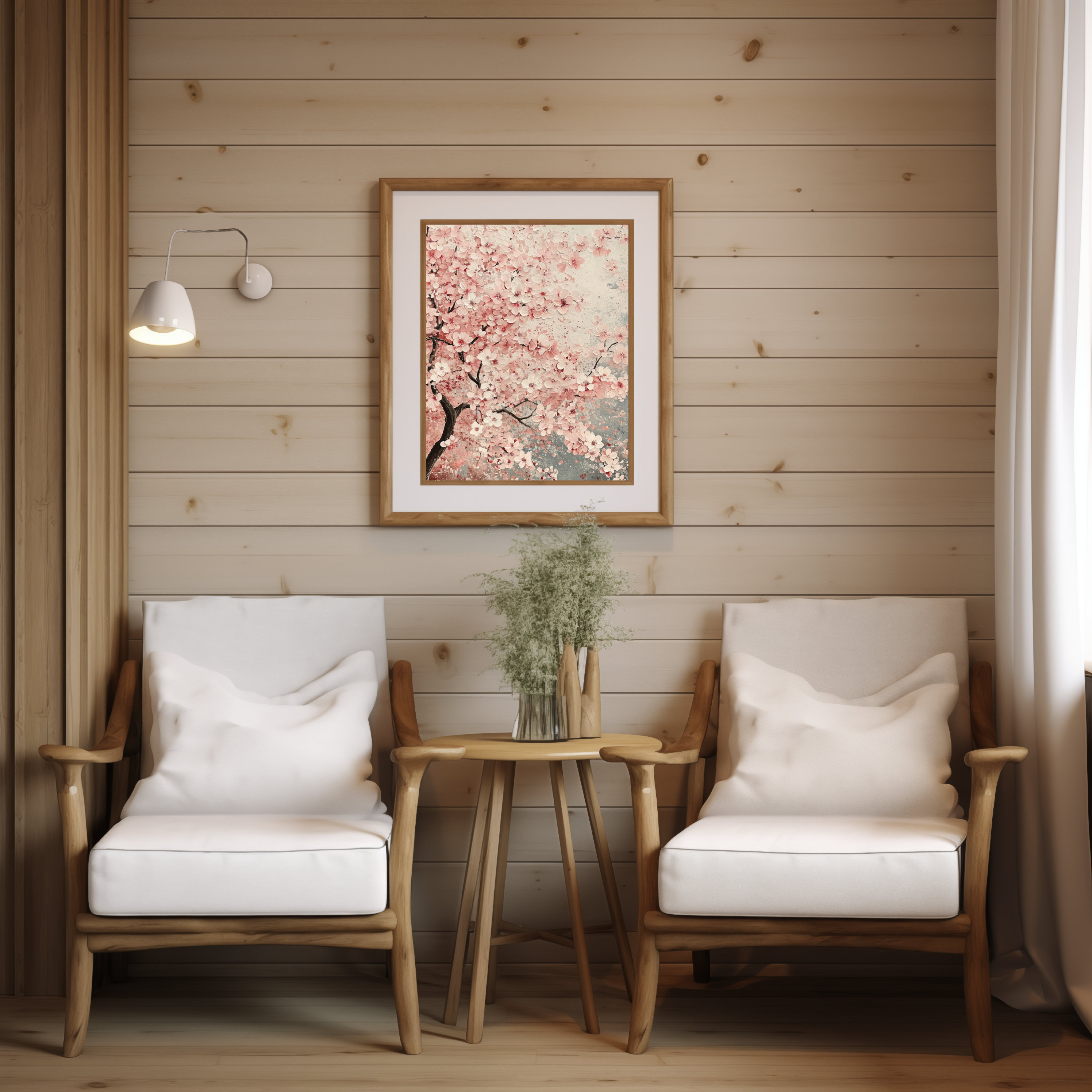 Cherry Blossom Tree Oil Painting for Living Room Cherry Blossom Wall ...