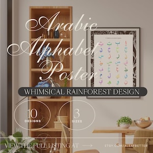 Educational Arabic Alphabet Wall Art | Alif Ba Ta Poster for Children | Islamic Nursery Print | Arabic Letters for Preschool