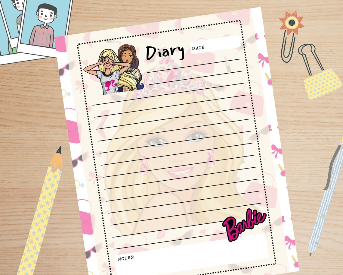 Barbi Printable Planner, Cute Doll Weekly Planner, Weekly Planner