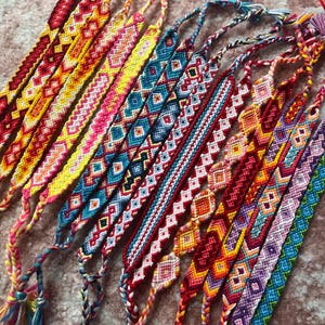 Hand Woven Friendship Bracelet: Embroidered String Bracelet