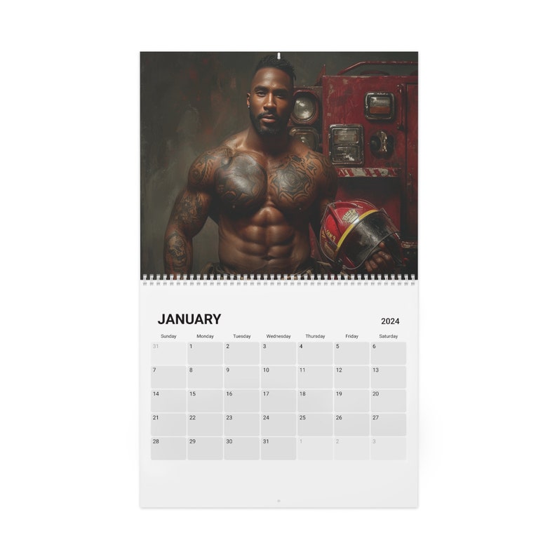 2025 Black Firefighters Calendar, Black Men Calendar, Handsome Black