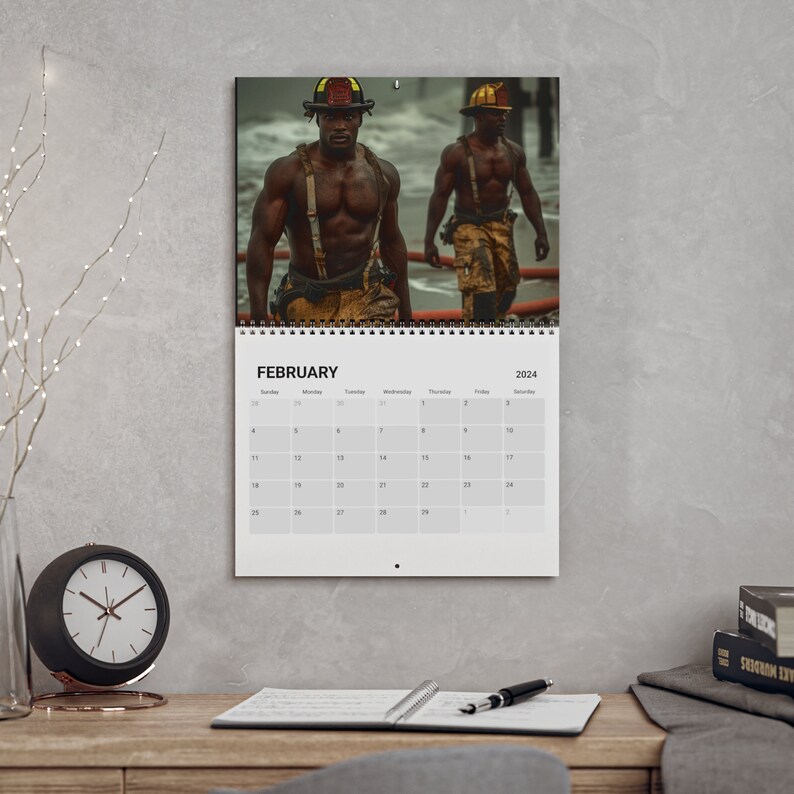 2025 Black Firefighters Calendar, Black Men Calendar, Handsome Black