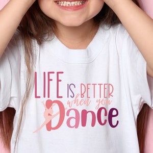 PINK Life is Better When you Dance Kids Dance TShirt