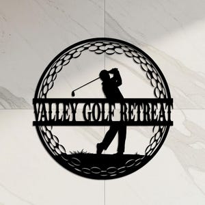 Golf Retreat Metal Sign, Custom Name Golf Sign, Golf Club Wall Art, Golf Lover Gift, Gift for Golfers, Golf Decor for Home, Patio, or Lounge