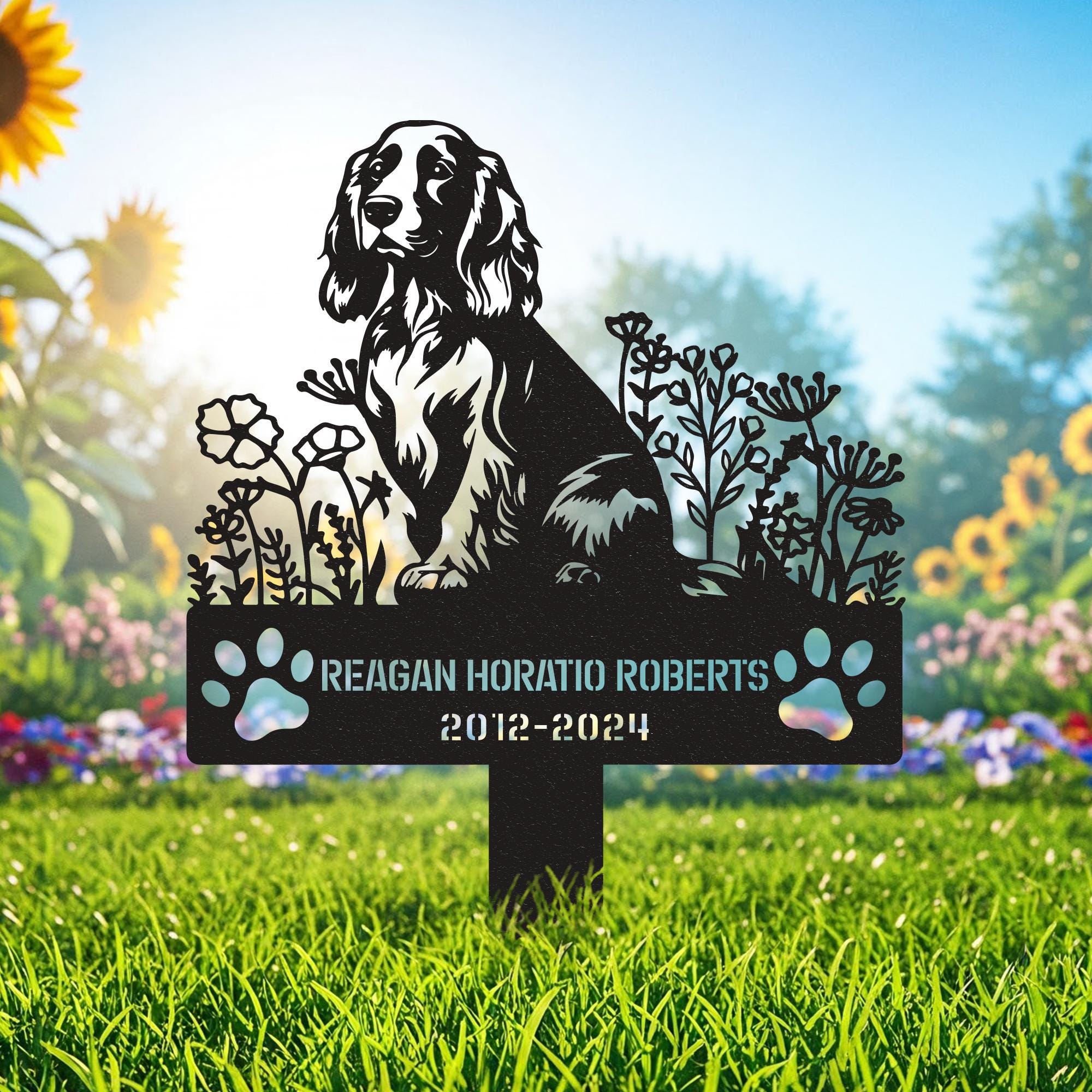 Personalized English Cocker Spaniels Memorial Stake, Cocker Memorial Stake, Sympathy Sign, Pet Grave Marker Remembrance Stake Dog Lover Gift