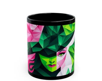 Black Mug (11oz, 15oz) Wicked Glinda and Elphaba Wicked, Broadway Musical Theatre Fan Gift, Coffee Cup, Tea Mug, Unique Wizard of Oz