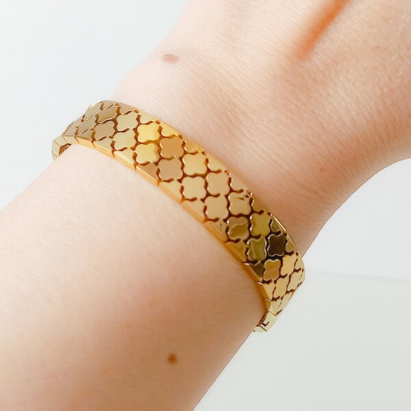 Gold Honeycomb Cuff Bracelet, Honeycomb Bangle, Geometric Bangle Bracelet, Modern Bracelet, Mothers Day Gift