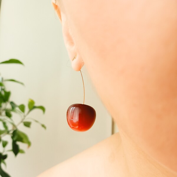 Cherry Earrngs: Cherres Earrngs, Cherry Drop Earrngs, Resn...