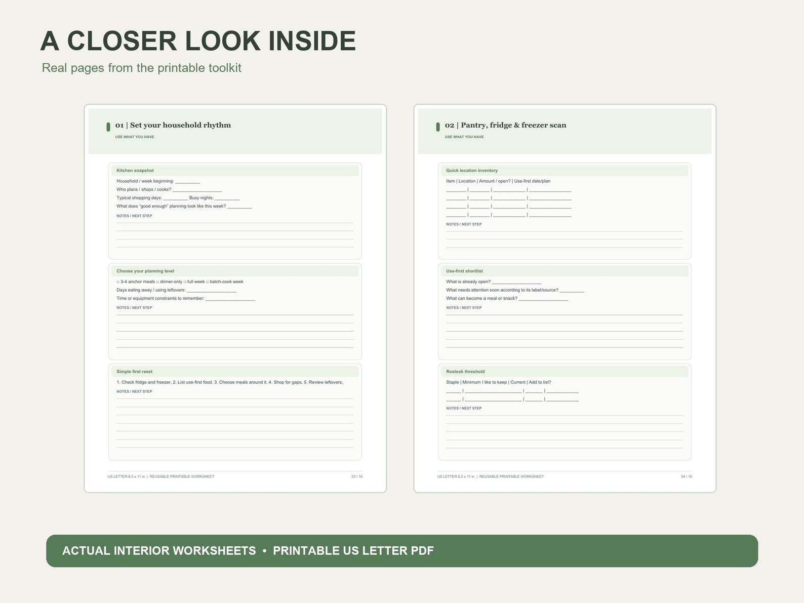 Meal Planner Printable PDF | Pantry & Freezer Inventory, Grocery List ...
