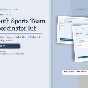 ユーススポーツチームマネージャープランナー（PDF）｜名簿、スケジュール、ボランティア、用具、トーナメントキット
