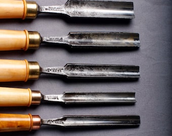 5er Set Schnitzbeitel und Beitel Langer Griff