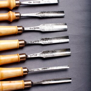 Set of 7 Carving Chisels and Gouges Long handle