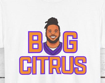 Big Citrus Dominique Orange Football Player Tee, Game Day Shirt (Heavyweight Cotton)
