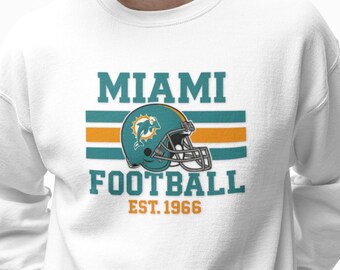 Miami Football Sweatshirt Vintage | Retro Crewneck | Unisex Dolphins Gift | Game Day Apparel