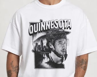 COMFORT COLORS Quinn Hughes Minnesota Hockey | Retro Noir | Tee Shirt