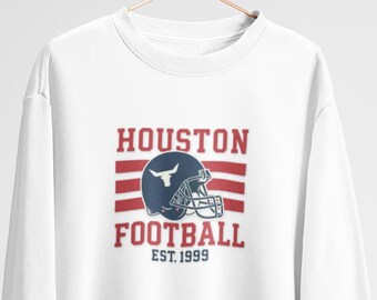 Houston Football Vintage Sweatshirt | Retro Crewneck | Unisex Texans Gift | Game Day Apparel