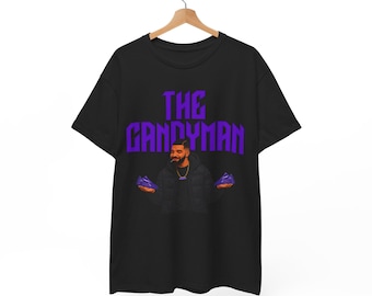 The Candyman graphic tee | Drake style portrait, purple retro lettering