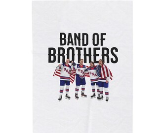 USA Hockey Olympic Team Brothers Velveteen Plush Blanket