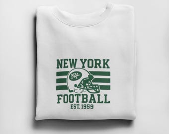 New York Football Sweatshirt Vintage | Retro Crewneck | Unisex Jets Gift | Game Day Apparel