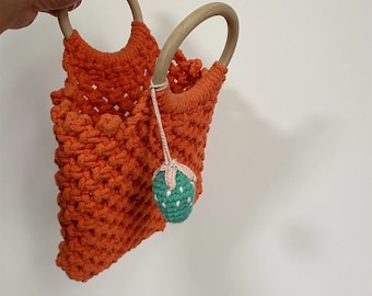 Stylish orange handbag, handmade crochet handbag, orange handbag