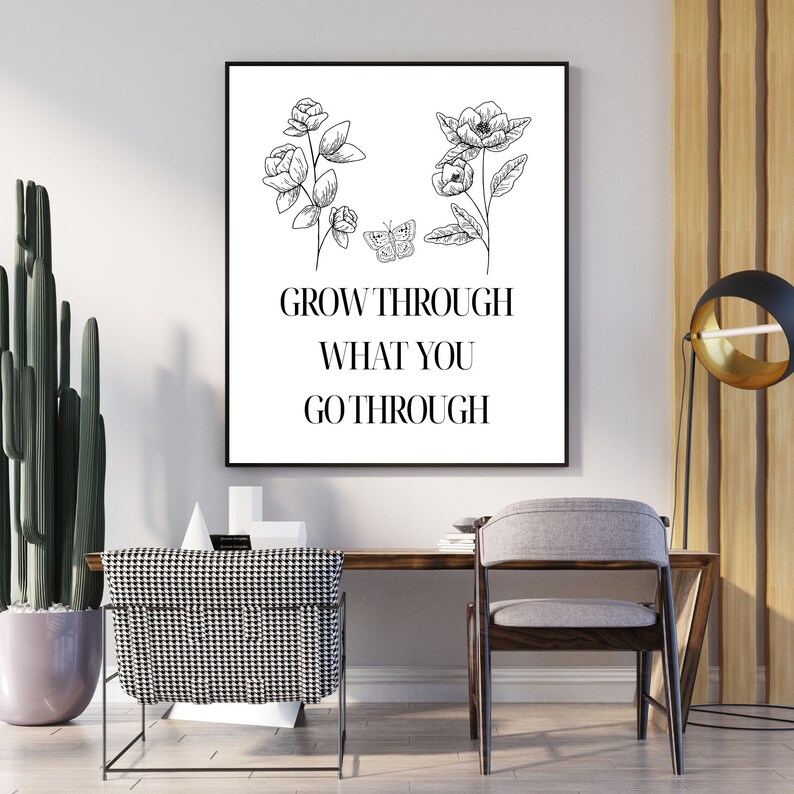 Grow Printable, Home Wall Decor, Inspirational Quotes, Office Wall ...
