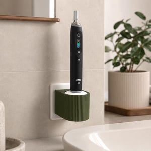 Oral-B iO-laddningshållare med kabelorganisator | Laddstation för uttag | Designerkabelorganisator för badrummet | EURO-kontakt