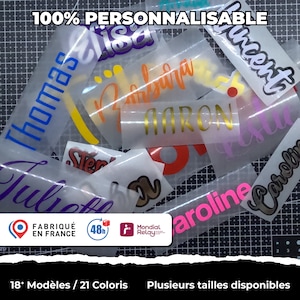 Sticker personnalisé, prénoms, adhésifs vinyls, baptême, anniversaire, EVJF, Mariage, Occasions, Fête, Cadeau, voiture, chambre image 1