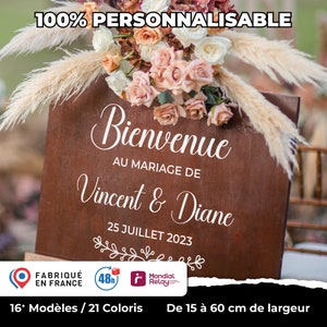 Sticker panneau bienvenue mariage, Pancartes, Affiche, adhésifs vinyls, baptême, anniversaire, bohème, champêtre, cadeau, original image 1