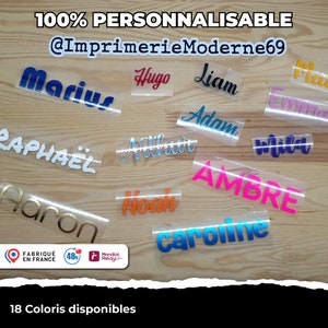 Pegatinas termoadhesivas personalizadas: palabras y nombres para personalizar tus prendas.