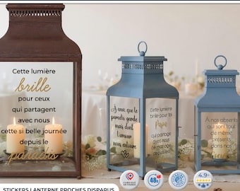 Wedding Tribute Lantern Sticker | Memorial Lantern Decal | Vinyl Sticker for Deceased Loved Ones | Handmade in France