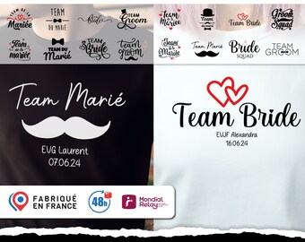 Flex thermocollant, transfert, personnalisé, Mariage, team mariée, team bride, evjf, Vêtements, Tshirt, Pull, Témoin, groom team