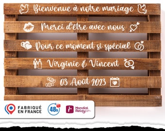 Sticker pour palette programme mariage, Pancartes, affiche, Baptême, evjf, bohême, champêtre, étiquettes