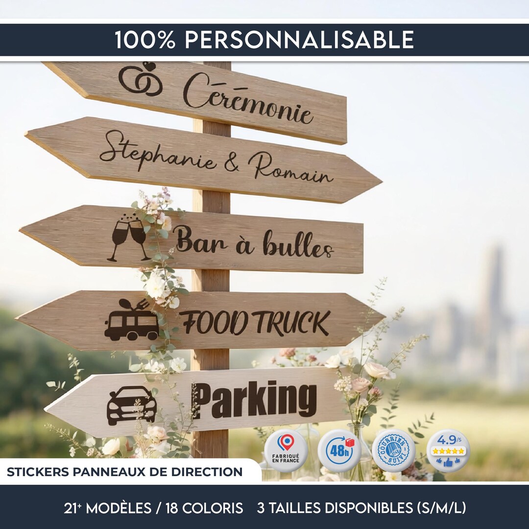 Signpost Stickers Wedding Directional Stickers – Signpost Stickers. Show Your Guests the ...