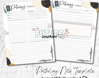 Aesthetic Note Taking Template | Pathology Template | Sonography | Ultrasound School Notes