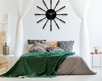 Shining Sun Inspired Metal Wall Clock - Minimalist Home Decor - Large Wall Clock - Perfect Housewarming Gift