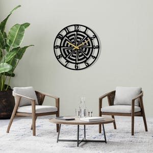 Modern Metal Wall Clock: Large Minimalist Design, Silent Movement
