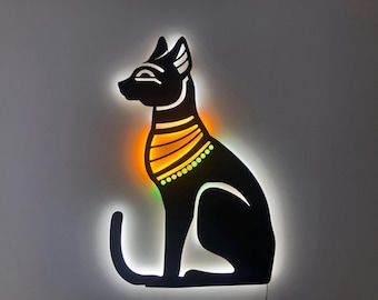 エジプト猫のビニール製ウォールステッカー 古代エジプトの神々 ホーム