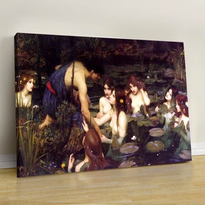 Hylas and Nymphs by John William Waterhouse 1896, Pre-Raphaelite Art Print, Fantasy Portrait Painting, Printable Wall Art, Gallery Art