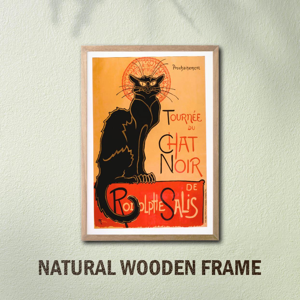 Le Chat Noir Poster: Vintage Black Cat Advertisement, Retro Wall
