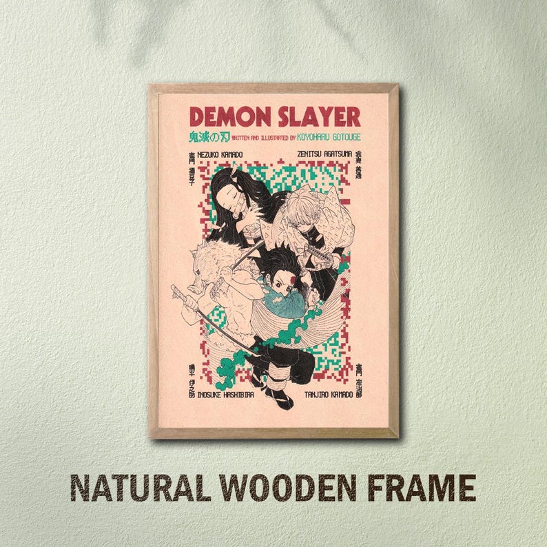 Demon Slayer Canvas Wall Art, Anime Poster - Etsy