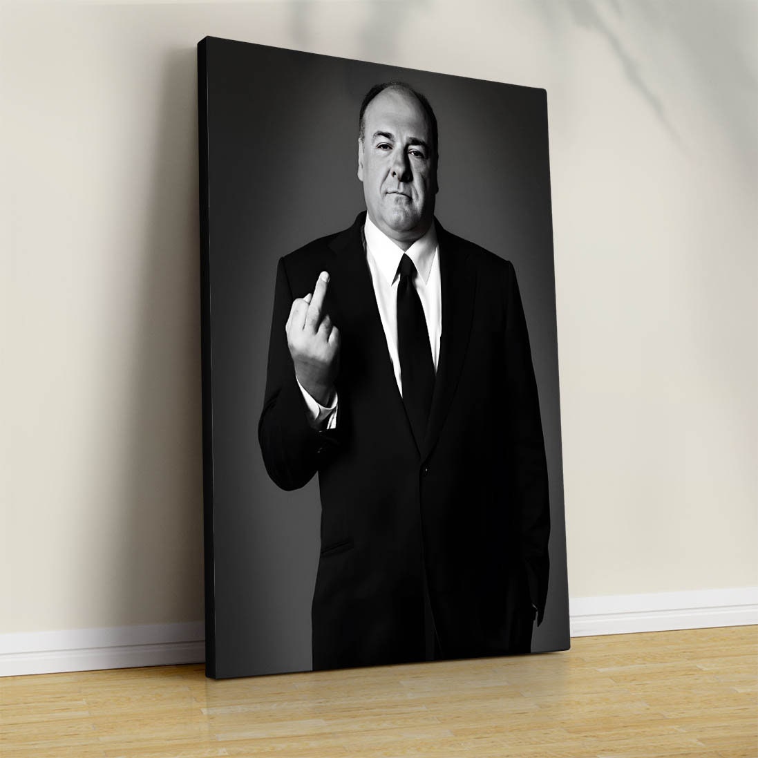Tony Soprano Middle Finger Poster, James Gandolfini's Timeless Portrait