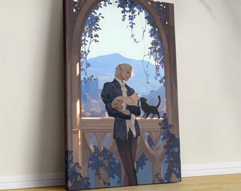 Astarion Canvas: Baldur's Gate 3, Anime Scroll Painting
