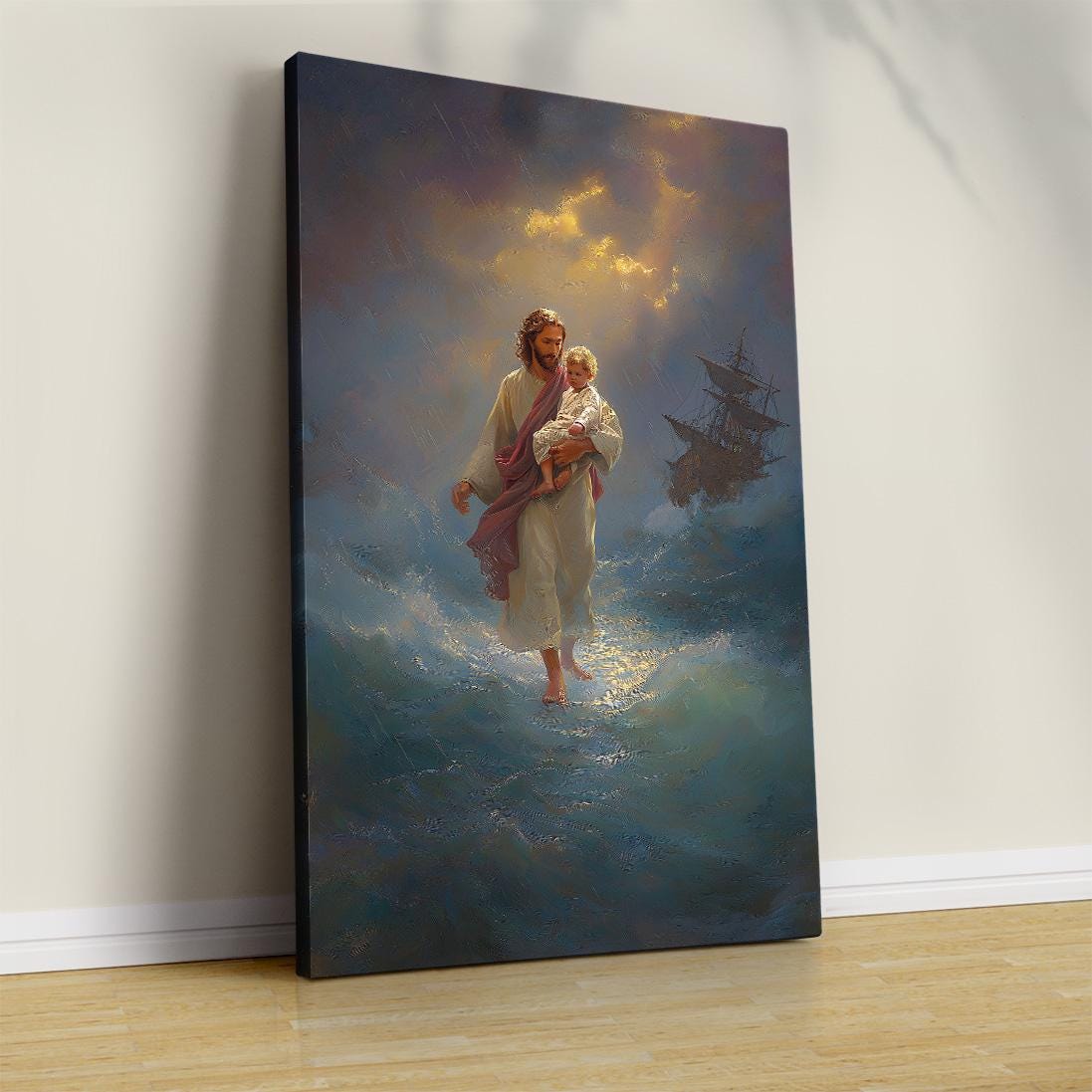 Jesus Walking on Water Canvas Print – Christian Faith Art, Religious ...