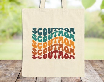 Scout Mom Cotton Canvas Tote Bag: Camping & Shopping