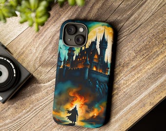 Dark Wizard Castle Phone Case: Protective Fantasy Art