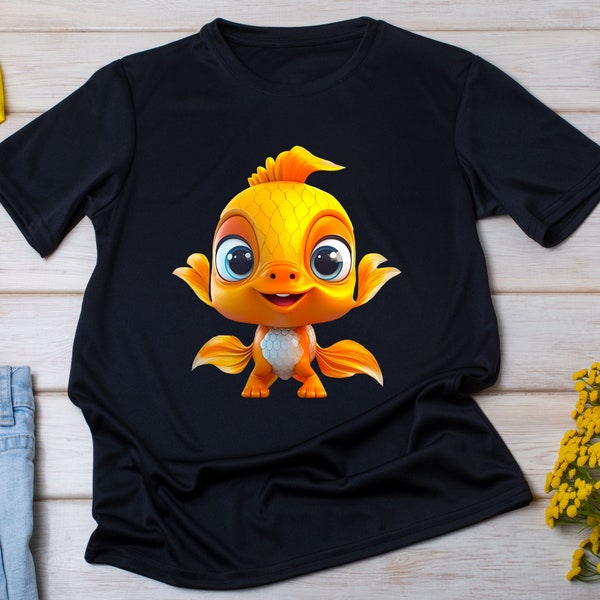 Goldfish clipart collection, Cute Goldfish, Funny Fish - PNG Designs for T-shirt, Tote Bag, Sublimation Mugs -Instant Download